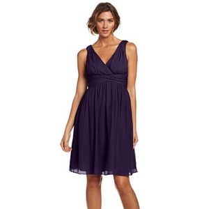 DONNA MORGAN Jessi Short Purple Chiffon Dress